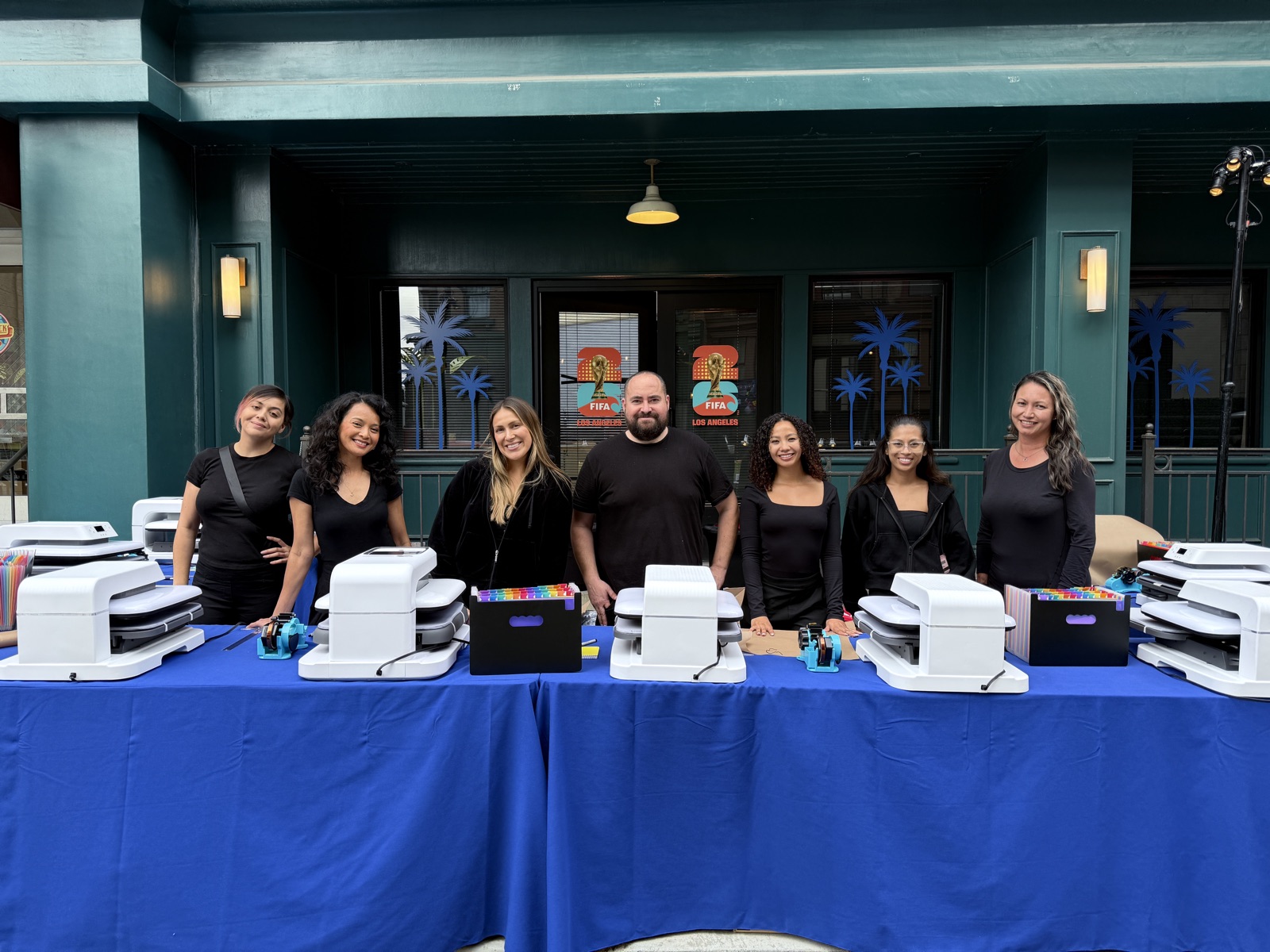 Heat press and DTF production table for Live T-Shirts Printing